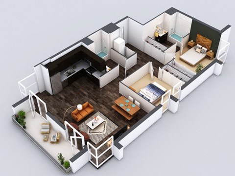 B4 Floorplan at 5550 Hollywood, Los Angeles, CA